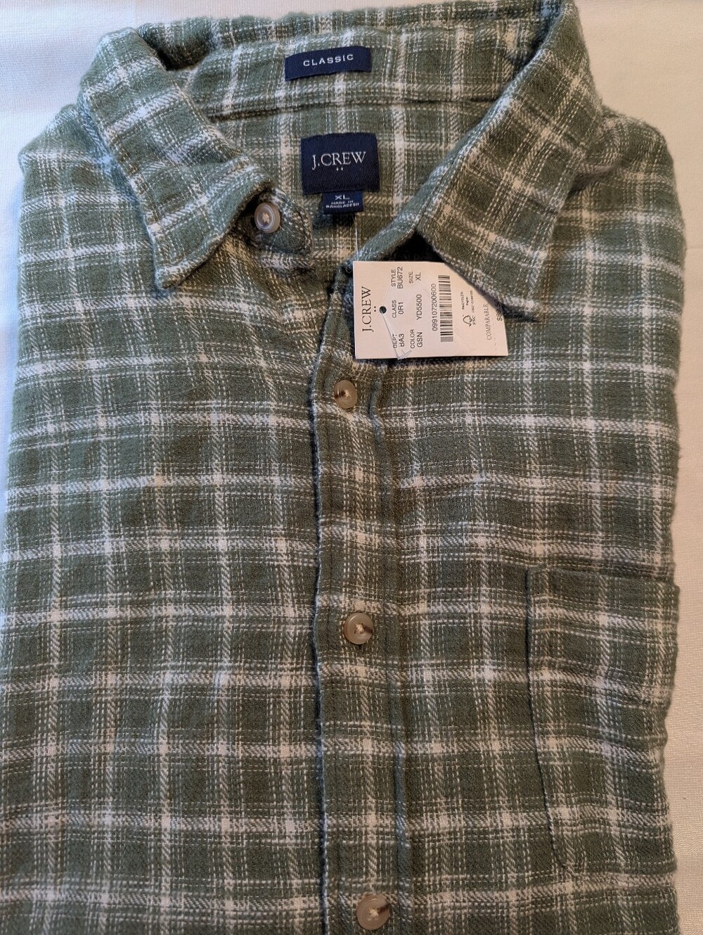 J Crew Classic Long Sleeve Button Up Shirt Size XL BNWT